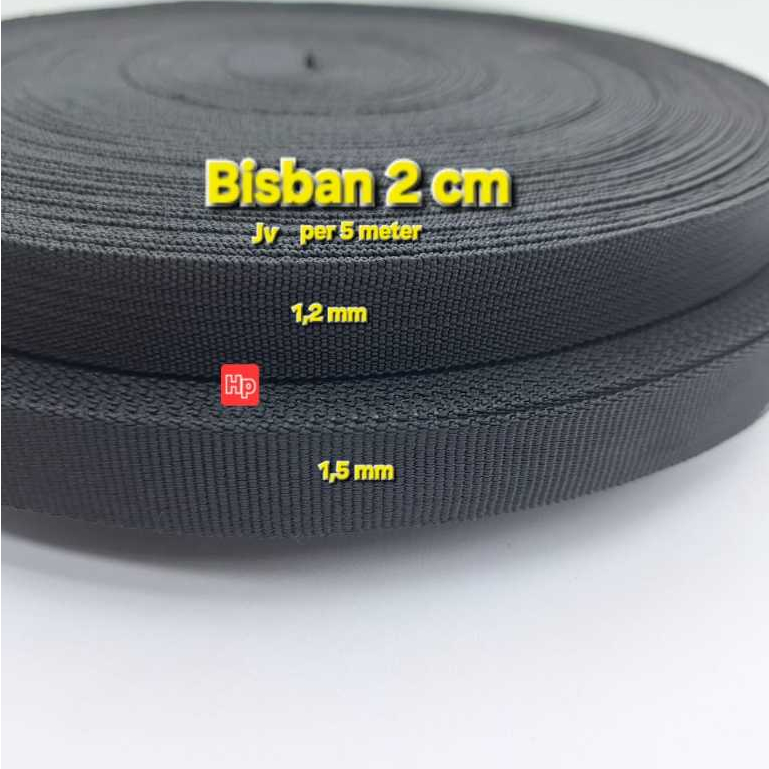 Webbing / Bisban Hitam ( 2 cm Motif Jv 5 meter )