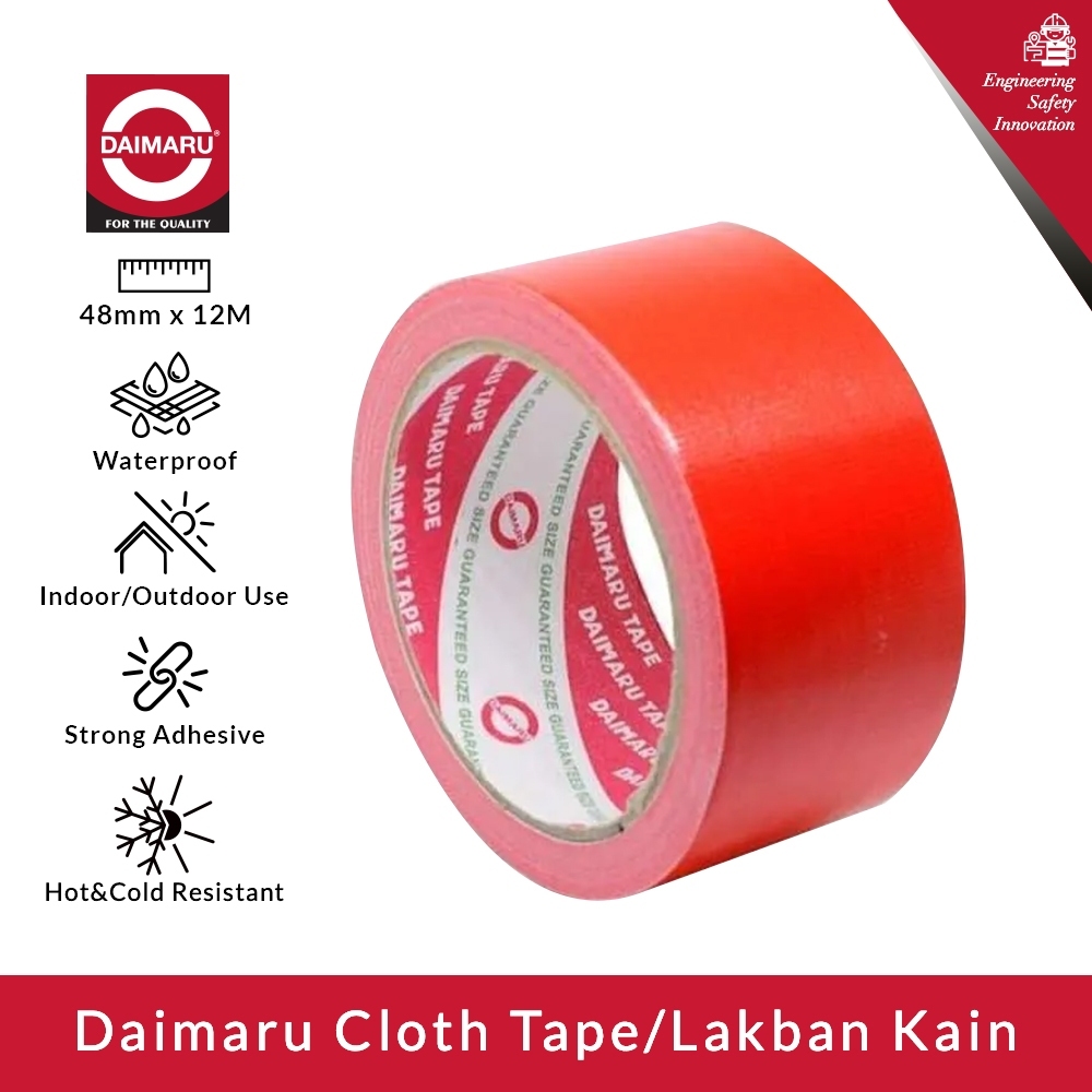 

DAIMARU cloth tape red 48mm x 90yard 12meter lakban merah polos 2inch