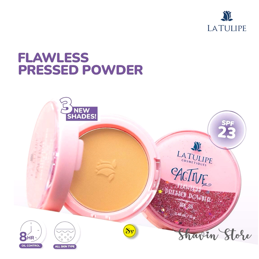 La Tulipe Active Flawless Pressed Powder SPF23 Makeup Bedak Padat Tahan Lama