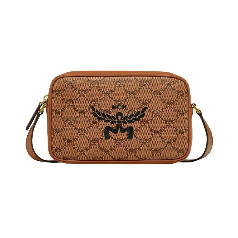 MCM Small Himmel Crossbody Bags In Lauretos Cognac