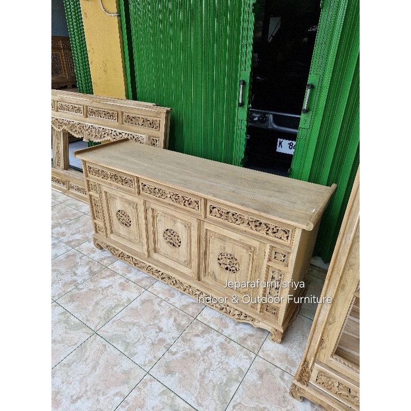 Bufet Tv Ukir Jati Jepara I Meja TV Jati Jepara I Kabinet TV ukir Jati Jepara I Bufet Palembang