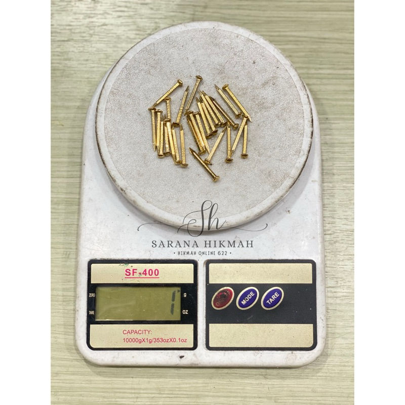 100% ORIGINAL - 3cm PAKU BUMI RAJAH PAKU KUNINGAN CHROME/KRUM