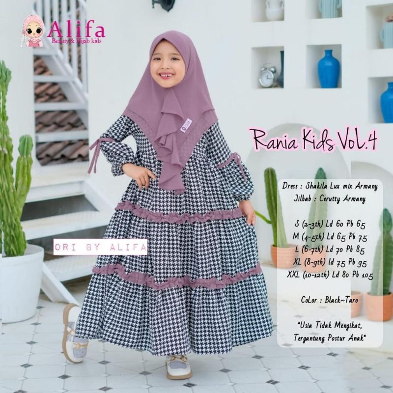 [ Alifa hijab kids Fashion ] Rania Vol.4 Gamis Kids By Alifa Kids
