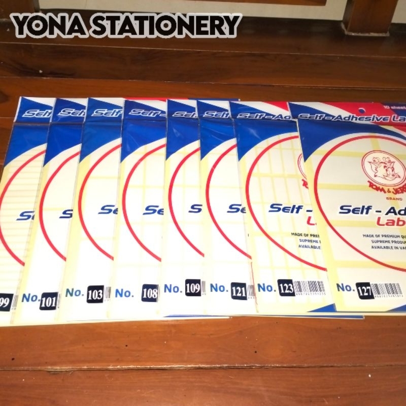 

mh Label / Tom & Jerry Self-Adhesive (: Per-5 Pack) Labels No. 99, 101, 103, 1, 109, 121, 123, & 127