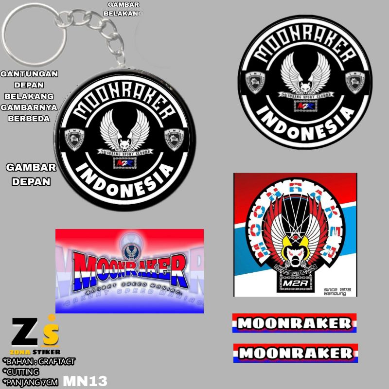 gantungan dan stiker moonraker 6pcs type mn13