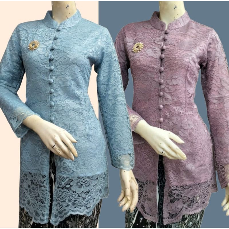 Stelan Kancing Pendek Busui Friendly - Kebaya Kancing Seribu - Baju Pesta - Baju wisuda - Kebaya Bru