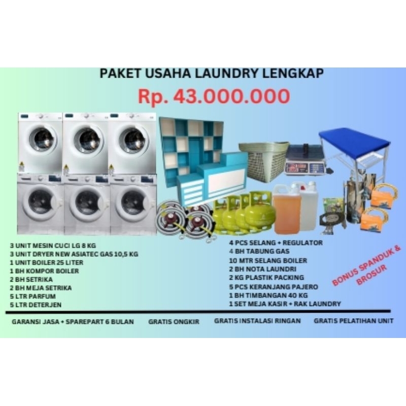 Paket Usaha laundry lengkap