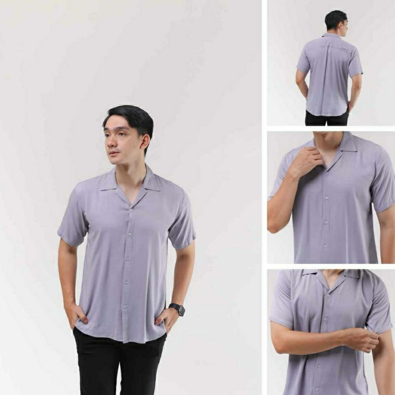 Kemeja pria super adem rayon twill Hem atasan pria  rayon twill premium