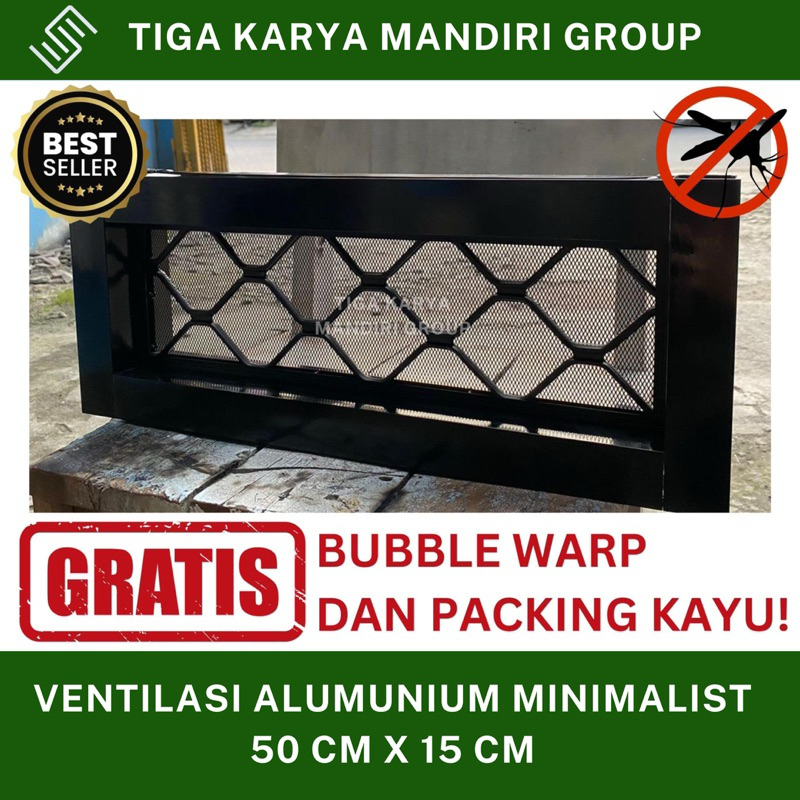 (VENTILASI KAMAR KAWAT NYAMUK ALUMUNIUM ANTI KARAT +TRALIS ANTI KARAT 50CM X 15CM/VENTILASI KAWAT NY
