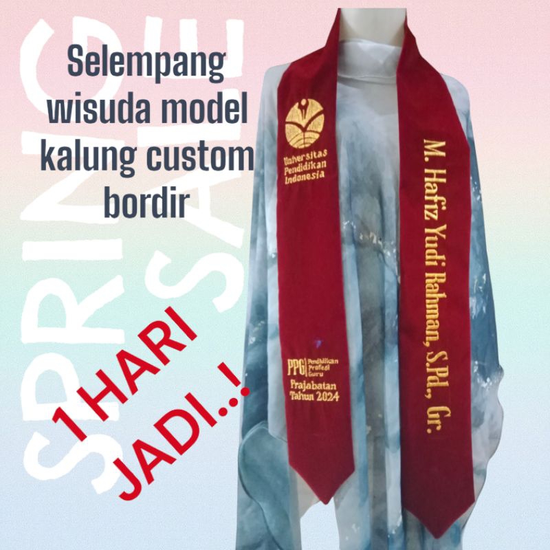 

selempang kalung custom kualitas premium satu hari jadi