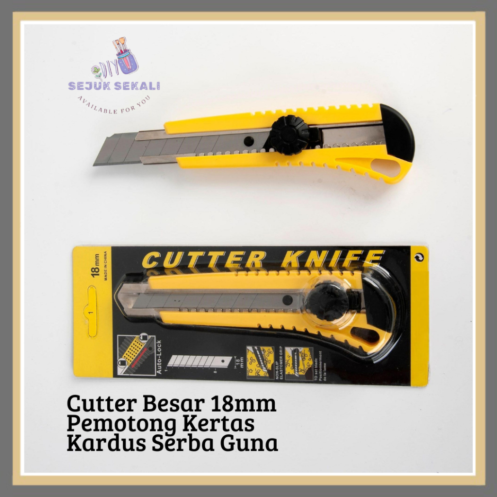 

Cutter Besar 18mm Pemotong Kertas Kardus Serba Guna