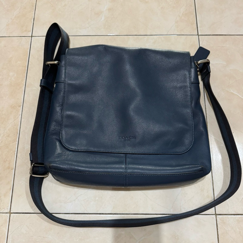 Preloved Coach Messenger Bag Blue tas selempang