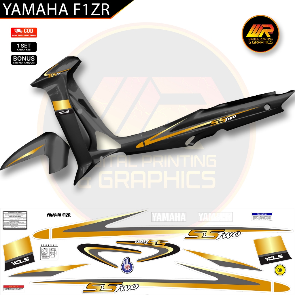 Yamaha FIZR Stiker Random YCLS Bahan Bening Transparan Variasi Simpel