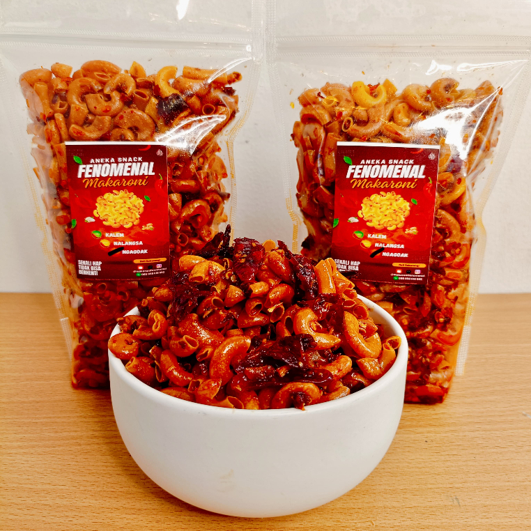 

MAKARONI FENOMENAL 150gr - Cemilan Pedas Makanan Ringan Bumbu Cikur Asin Pedas - Food, Snacks