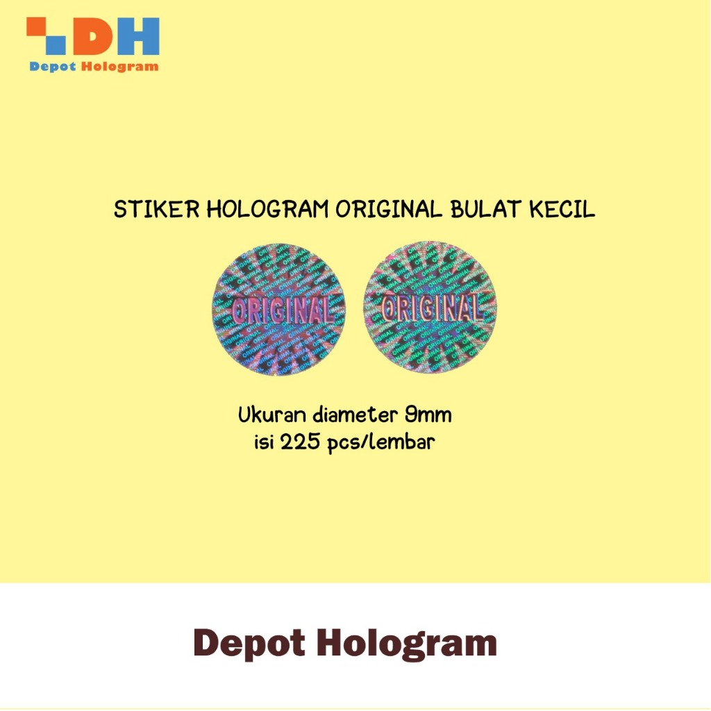 Paket 50 LBR Stiker Hologram Original bulat 9 mm SILVER - segel rusak srg Tawon (50 LBR)