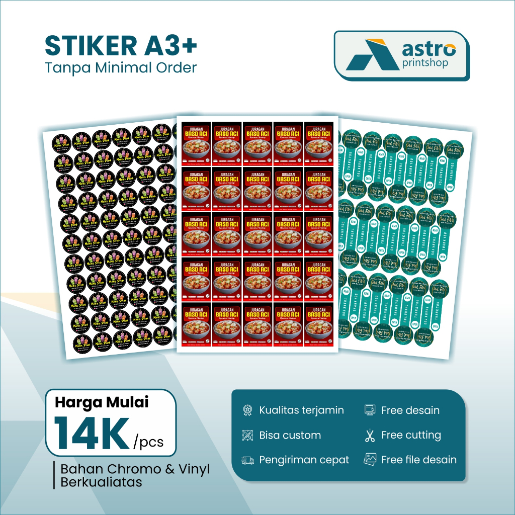 

STIKER A3+ | STIKER LEMBARAN | STIKER VINYL | STIKER CHROMO | STIKER TRANSPARANT | STIKER LABEL