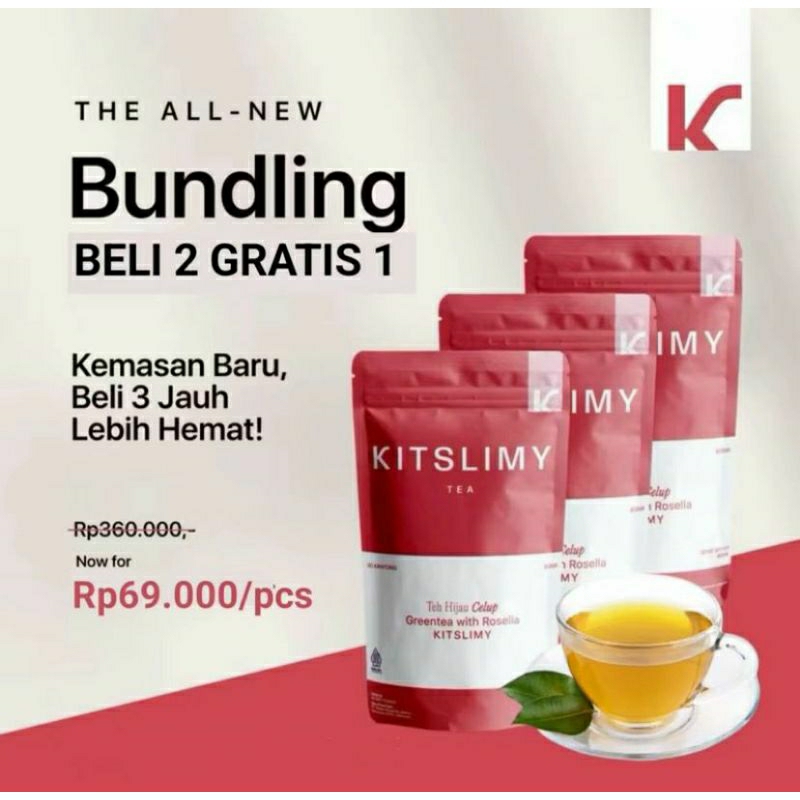

Teh Hijau Herbal Kitslimy BPOM Asli - Paket Beli 2 Gratis 1