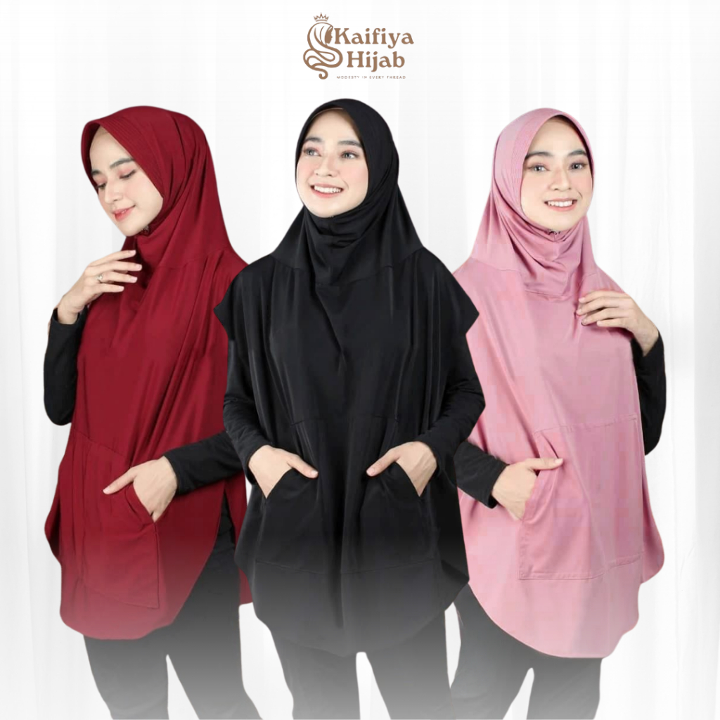 Hijab Rompi Sporty Falisa Saku Jilbab Olahraga Jersey Streach Kerudung Jumbo