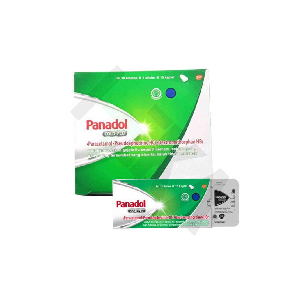 Panadol Cold & Flu Hijau Box isi 10x10 Tablet - Flu dan Batuk [Tembalang]