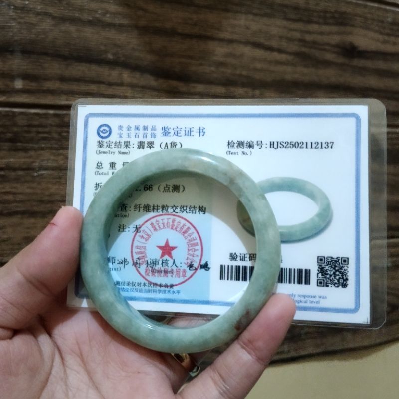 Bangle Giok Burma Asli (Bersertifikat)