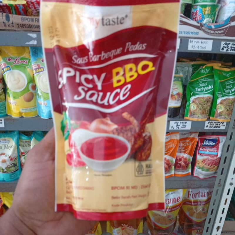 

my Taste saus barbeque pedas spicy BBQ sauce UK 500 gr