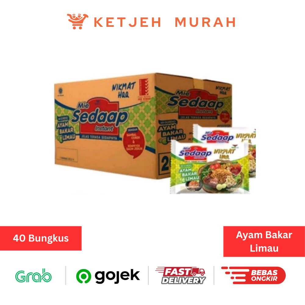 

Sedaap Mie Instant Goreng Rasa Ayam Bakar Limau 1 Dus isi 40 Pcs