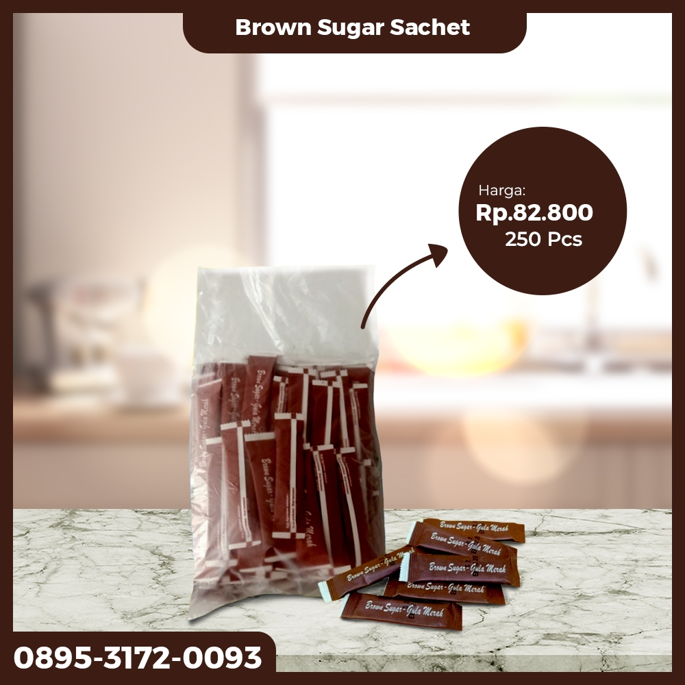 

Brown Sugar Sachet 250pcs / Gula Aren Bubuk Praktis 1 Pak