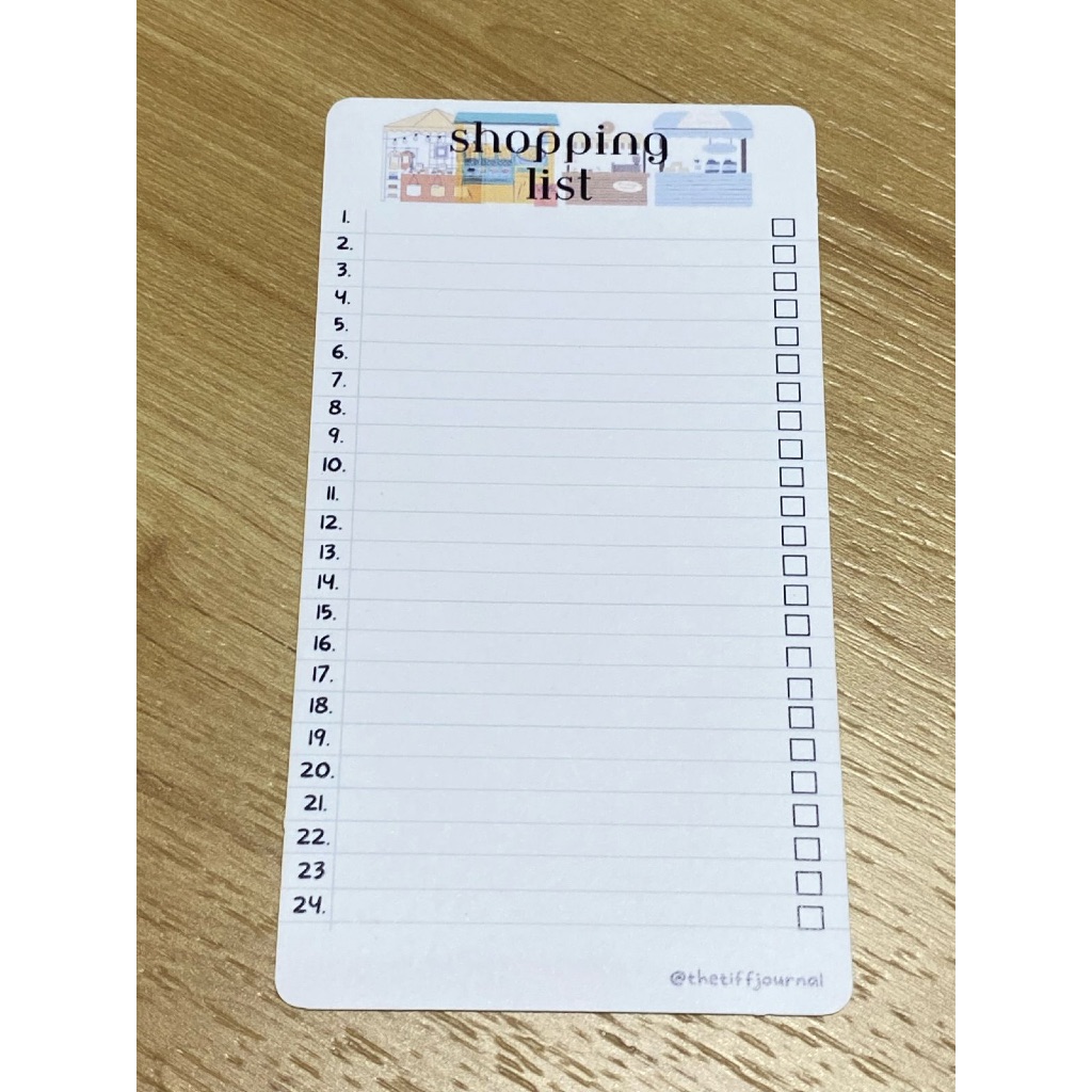 

BUDGETING CARD - SHOPPING LIST