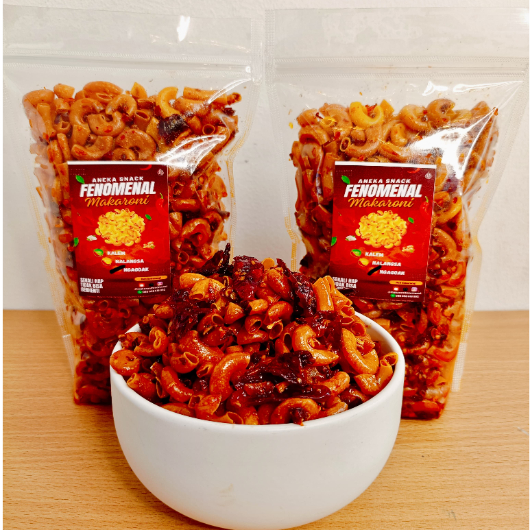 

[BUNDLING HEMAT] Makaroni Kalem 500gr + Makaroni Nalangsa 500gr + Free Makaroni Ngagoak 70gr, Makanan Cemilan Pedas Bumbu Cikur - Foods, Snacks