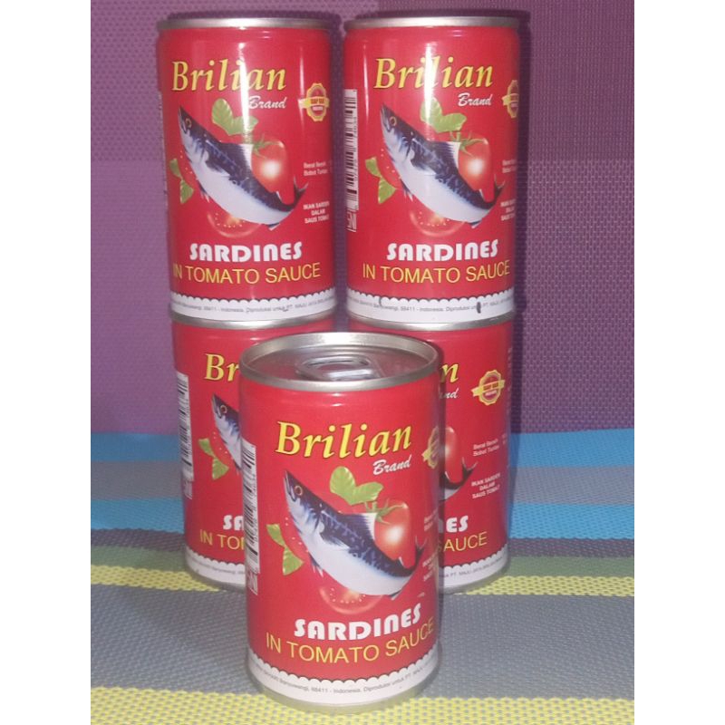 

5 pc sardines brilian in tomato sauce berat 155gram