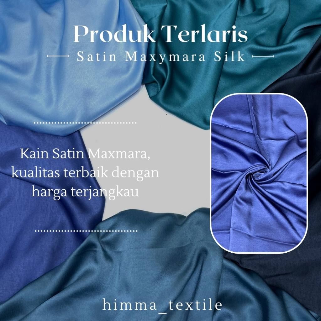 0,5 Meter Kain Satin Maxymara Saten Polos Meteran Luxury (Daleman Kebaya/Dress/Furing)