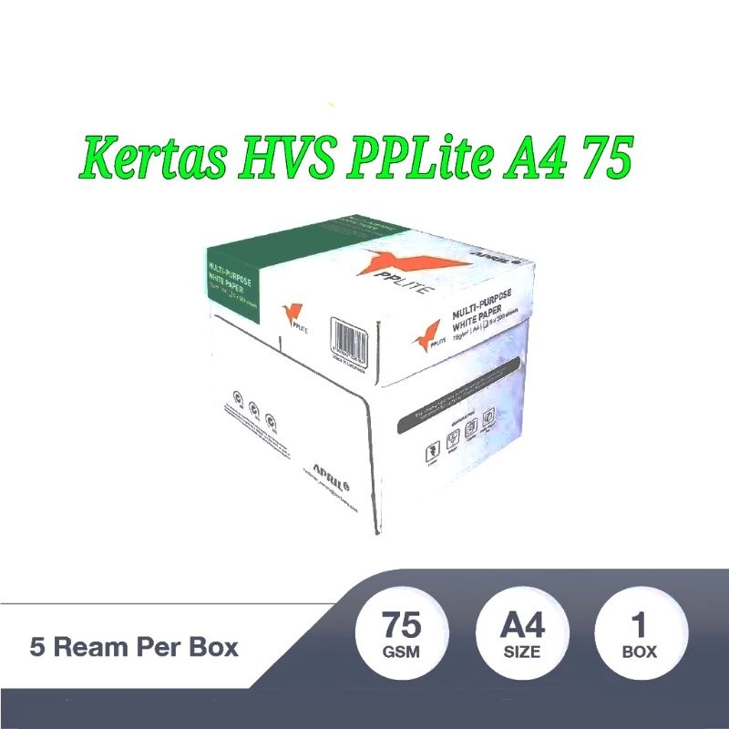 

Kertas HVS PPLite A4 75 Gram 1 Box (2.500 lembar)