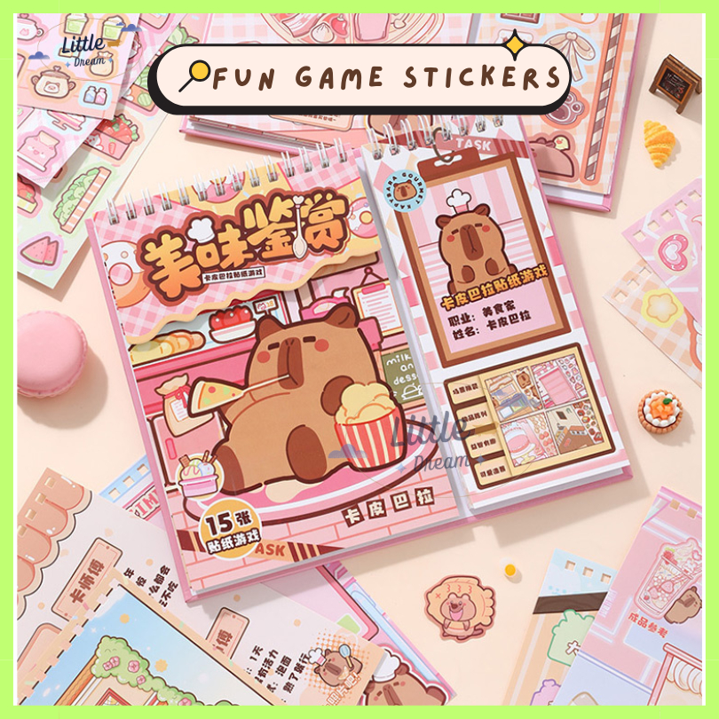 

Fun Game DIY Sticker Book 3D Capybara Painting Book Stress Relief Creativity for Fun JunDW