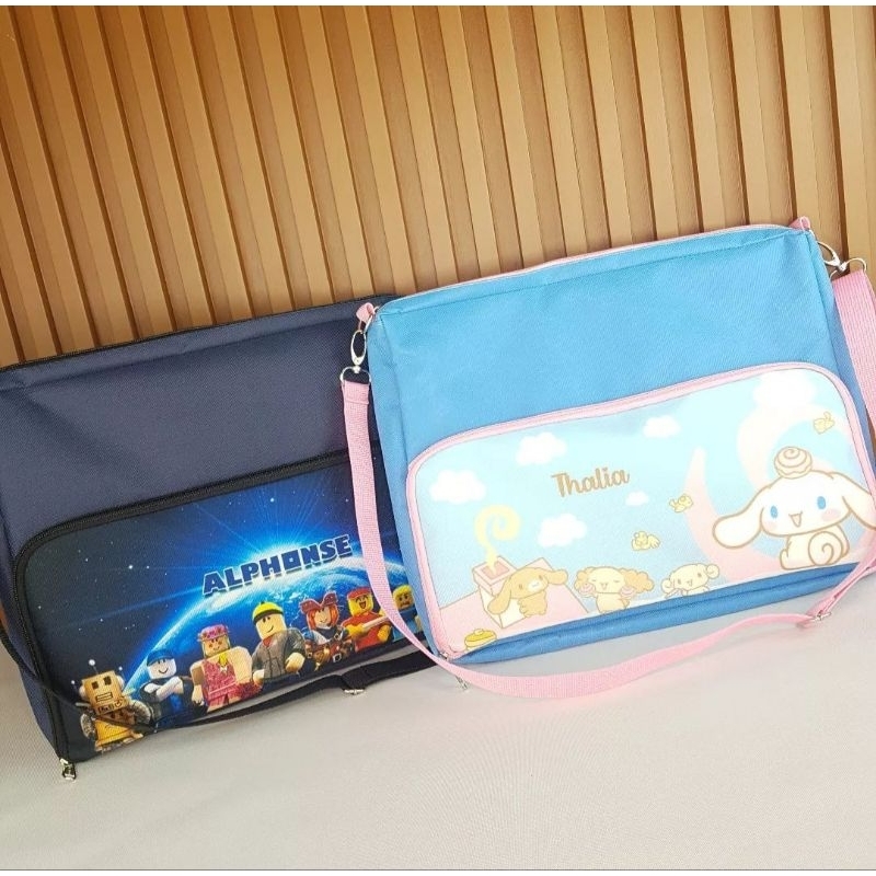 TAS FOLDER ANAK Tas Les Custom DATA BAG PRINT Tas Selempang Anak A4