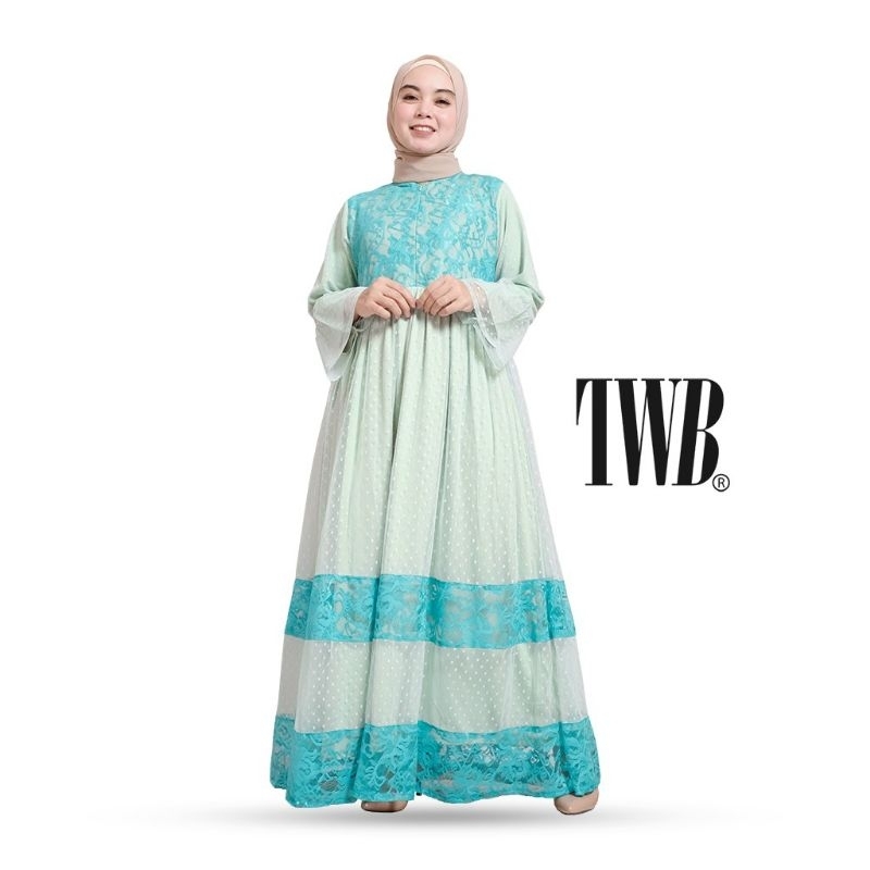 Gamis Maxi brokat import susun / gamis brokat modern / gamis brokat tutu polka / gamis Bridesmaids /