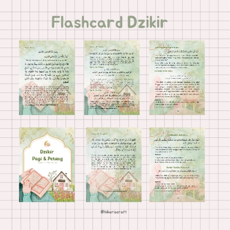 Dzikir Pagi & Petang FLASH CARD DZIKIR PAGI DAN PETANG Custom nama