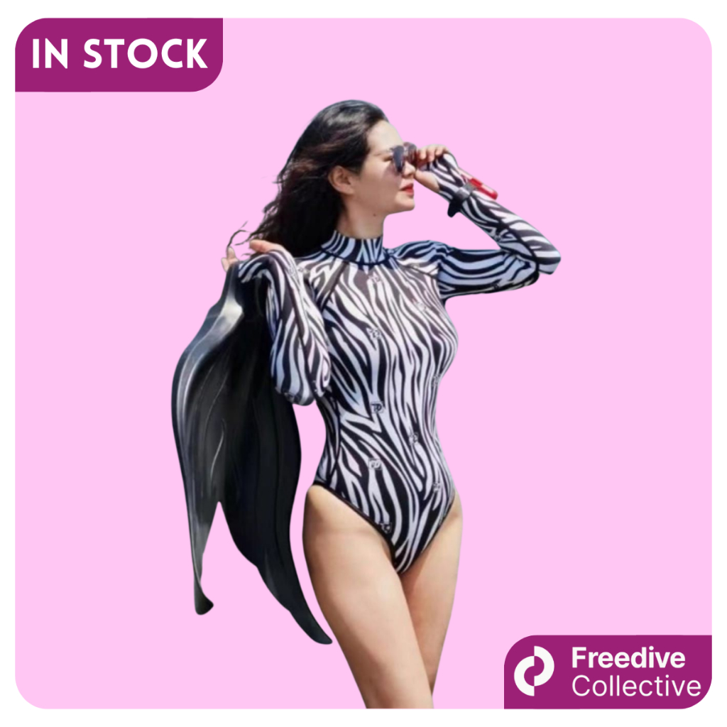 TruDive Women's Zebra Bikini Backless Wetsuit / Pakaian Wetsuit Wanita Backless