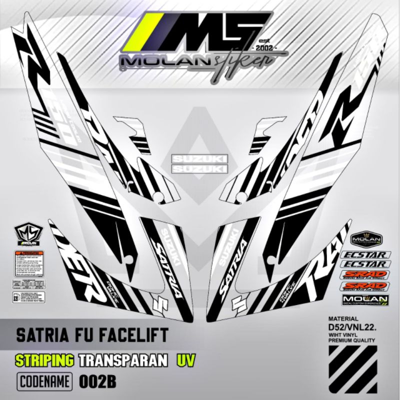 Decal Sticker Striping Variasi Transparan Uv Satria Fu Facelift Raider R 150 Suzuki Satria Fu 150 20