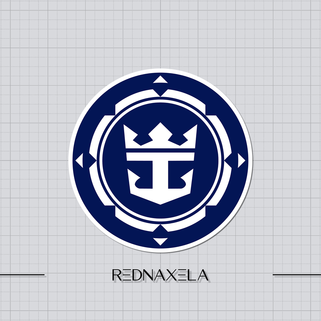 Stiker Vinyl Royal Caribbean Rounded Anchor Logo