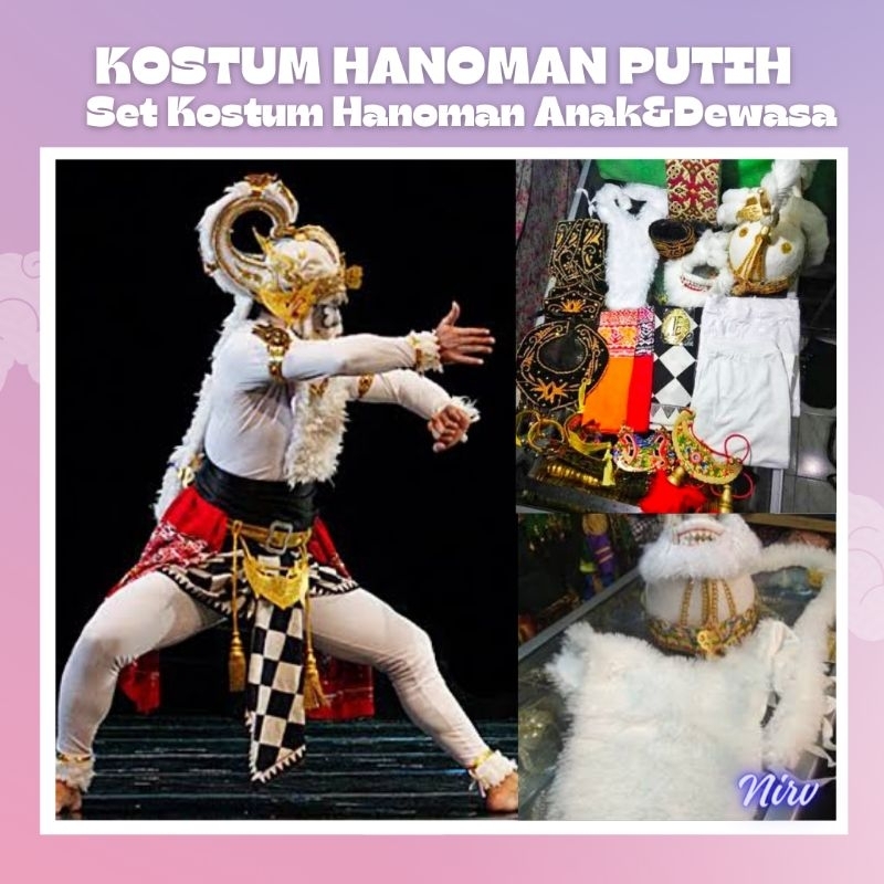 kostum hanoman/kostum anoman/kostum ketek pitih/kostum baju taroan anoman