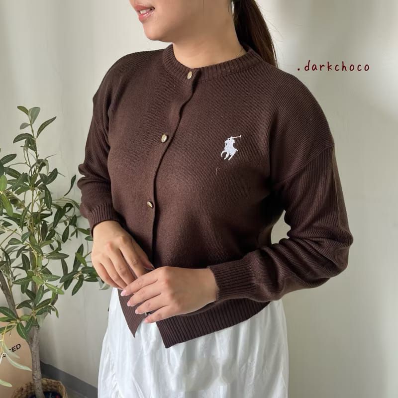RB1 Cardigan Rajut Polo Horse Simple Kancing Atasan Outer Wanita Knitwear