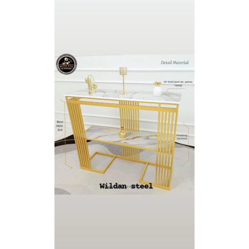 meja Konsul /meja rias/meja besi gold minimalis