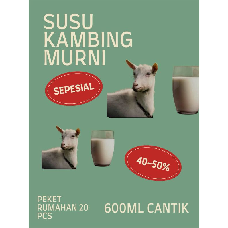 

susu kambing murni 20 pcs btl cantik