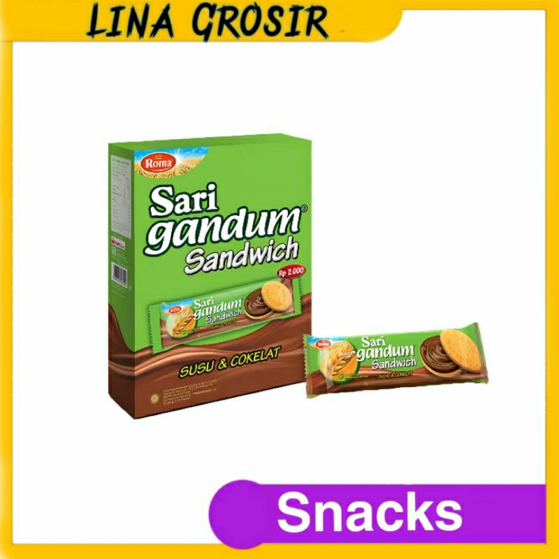 

ROMA Sari Gandum Susu & Coklat 27gr @12 pcs