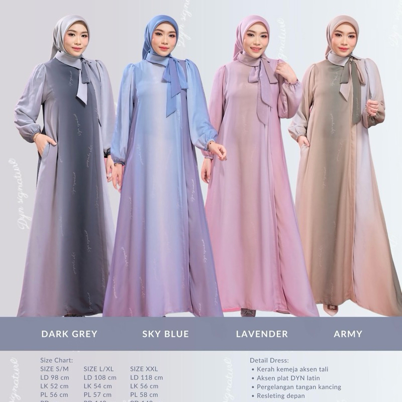 DYN Clothingline Kamari Dress | Gamis Wanita Dewasa Tali Leher Lengan Karet | Fashion Muslim
