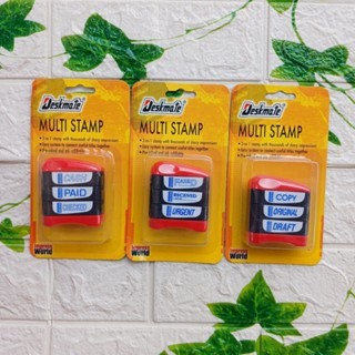 

DESKMATE Multi Stamp MS-1543 3 in 1 Copy Original Draft Cash Paid Checked Faxed Received Urgent Stampel Ukuran 15mm x 43mm