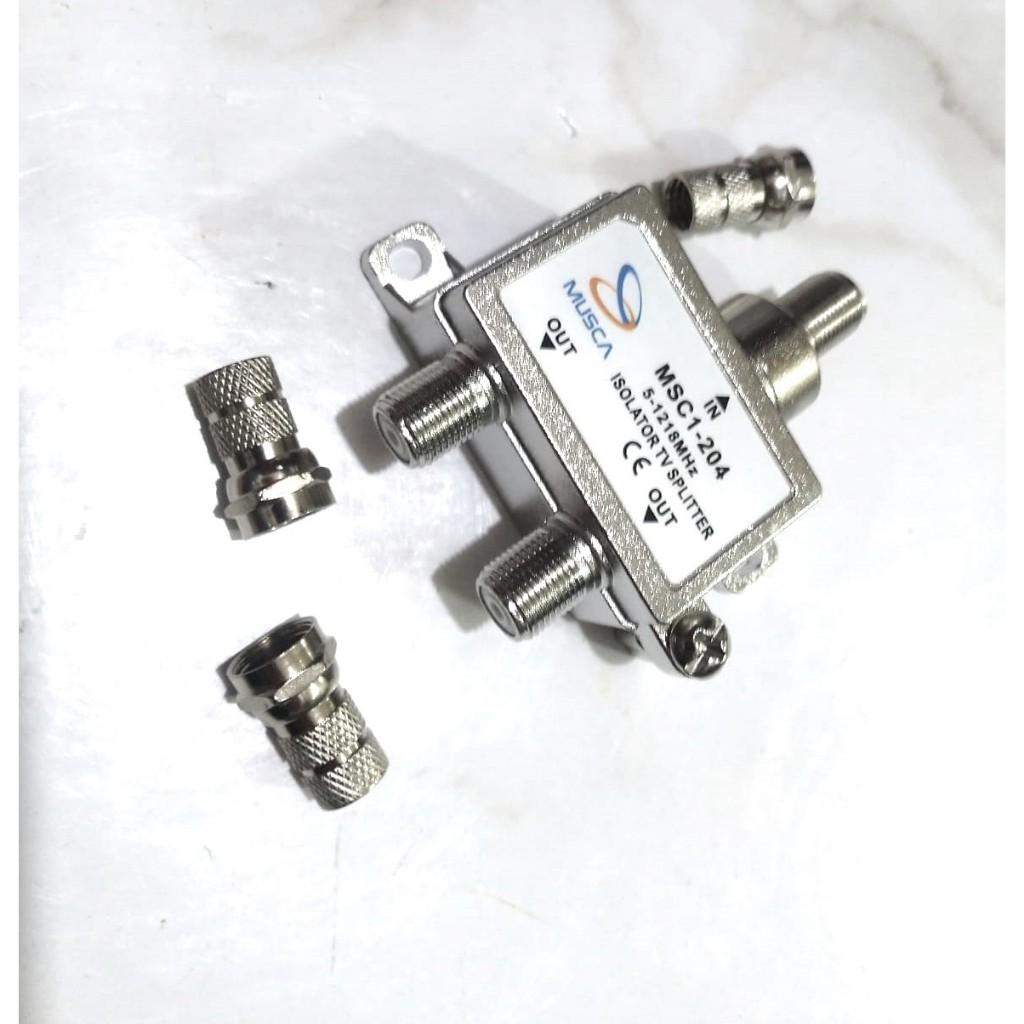 splitter antena tv cabang 2 way spliter Signal + drat connector
