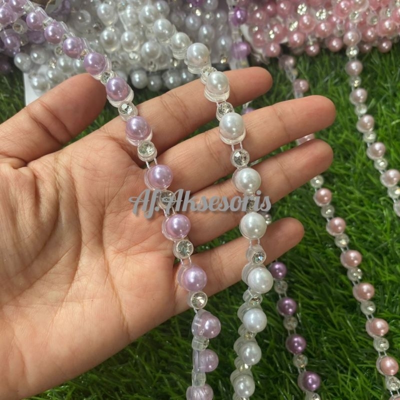 Mutiara rangkai meteran/mutiara payet untuk pingang/pingiran baju