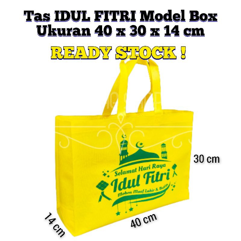 

Goodie Bag Tas Spunbond IDUL FITRI Model Box 40x30x14 cm / Tas Box Souvenir / Tas Hajatan / Goodie Bag / Tas Hampers / Shopping Bag / Tas Promosi / Tas Seminar