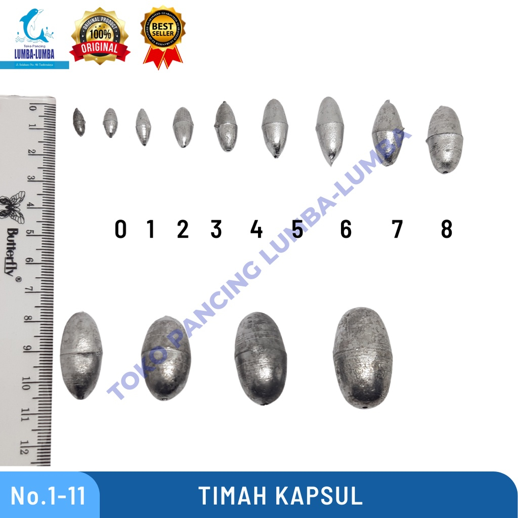 Timah kapsul pemberat pancing / Timah bandul / Timah pancing